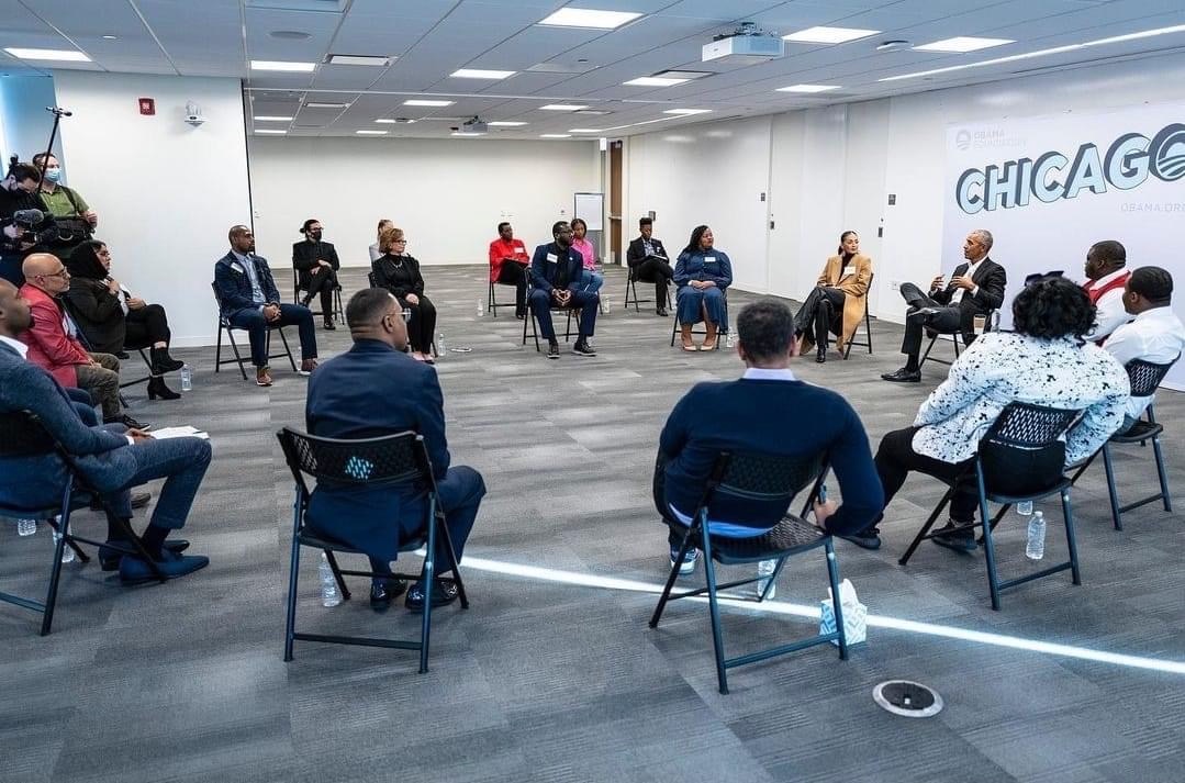Violence Prevention racial healing circle Violence Prevention leaders and healers Racial Healing circle with special guest Pres. Obama